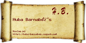 Huba Barnabás névjegykártya